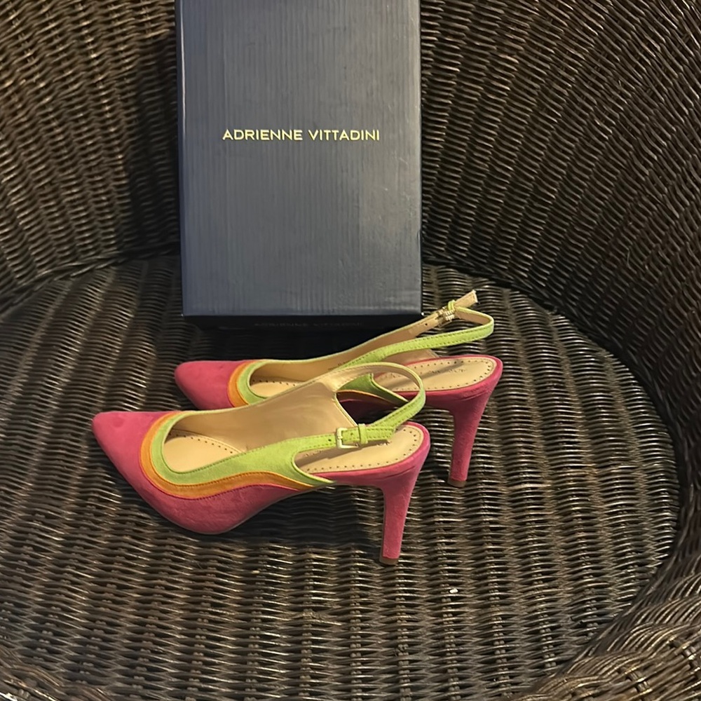 Adrienne Vittadini Vibrant Pink and Lime Heels